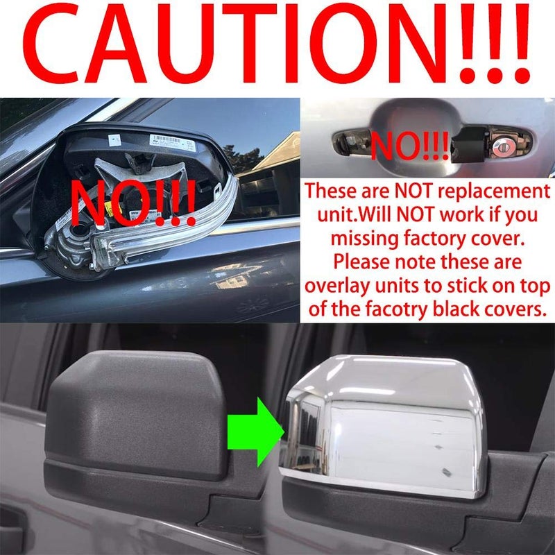 Overun 3-Layers Shiny Chrome Plated 4-Door Handle Overlay Covers Designed for R AM 1500+2500+3500 - Image 2